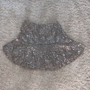 Free people silver and nude sequin skirt size small runs big new with tags